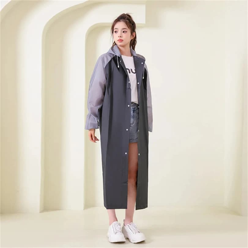 Poncho d'extérieur épais pour adultes, Long à capuche, pour hommes et femmes, veste imperméable, voyage, Camping, pêche R