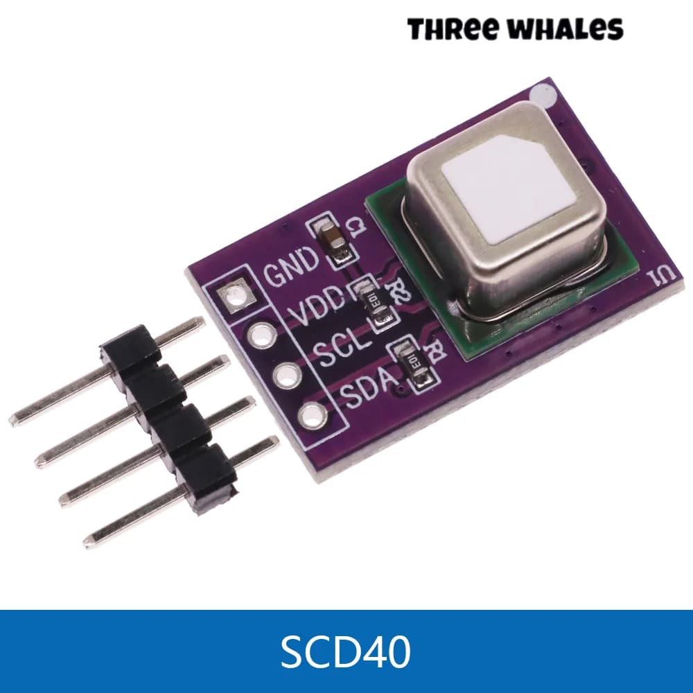 Module de capteur de gaz SCD40 SCD41, détecte le CO2, la température et l'humidité, deux en un, communication I2C, violet avec connecteur à broches