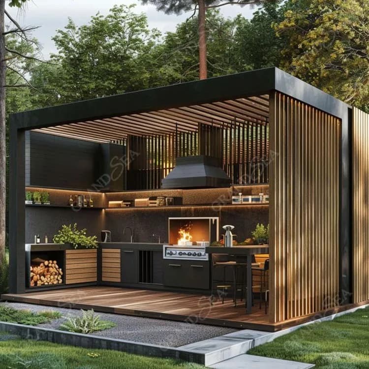 Système de toit à persiennes motorisé pour jardin extérieur Pergola bioclimatique
