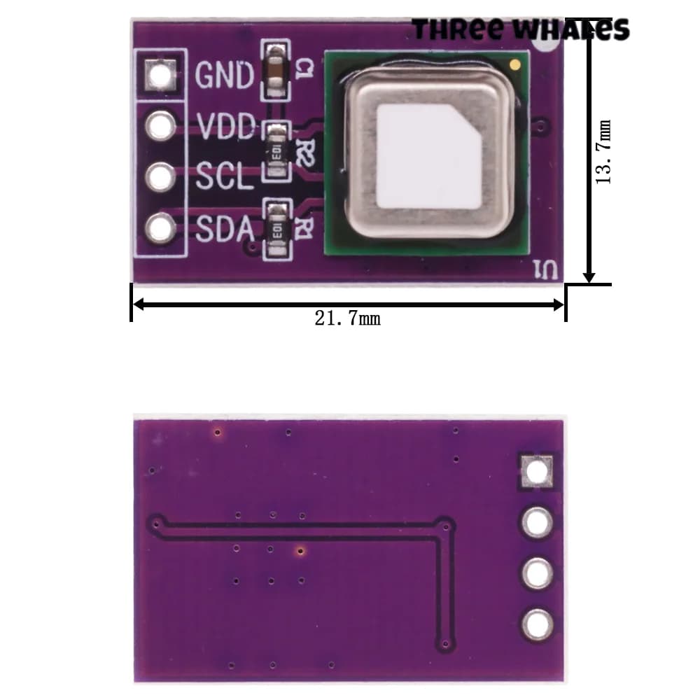 Module de capteur de gaz SCD40 SCD41, détecte le CO2, la température et l'humidité, deux en un, communication I2C, violet avec connecteur à broches