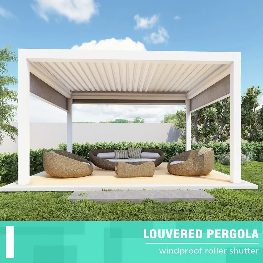 Pergola en aluminium à persiennes de couverture de Patio de jardin de luxe de 4m X 4m