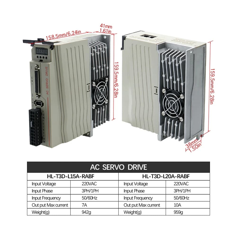 Ventes Flash : Servomoteur 400W 600W 750W 1000W avec Driver et Encodeur Absolu 17 bits, AC110V/220V, 1.27Nm-3.8Nm (543oz/in) pour Graveur CNC