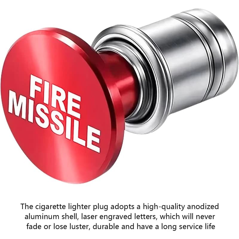 Allume-cigare de voiture Fire Missile, allume-cigare de véhicule en alliage d'aluminium Pop-Out, cigarette automatique à bouton-poussoir 12V pour SUV