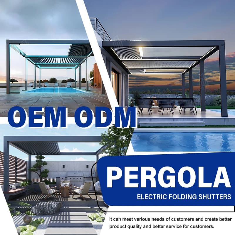 Pergola de terrasse motorisée rétractable à lames orientables
