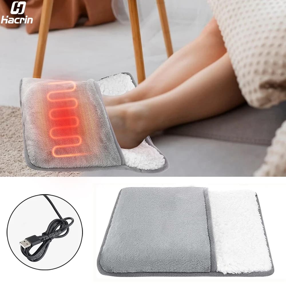 Chauffe-pieds USB chauffe-pieds électrique coussin chauffant chauffage rapide doux en peluche chauffe-pieds électrique pour la maison chauffe-pieds chauffant