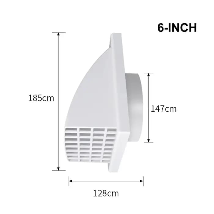 Grille de ventilation murale extérieure en ABS, design anti-pluie avec valve, pour conduit de hotte