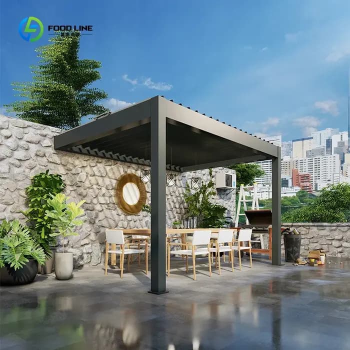 Pergola arquée en aluminium blanc avec toit à lamelles réglables, cadre thermolaqué pour jardin, sur