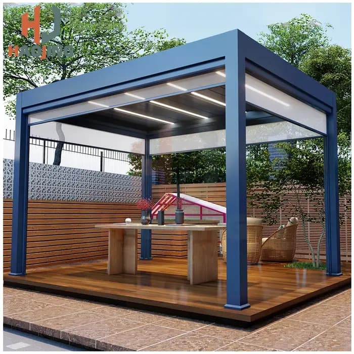 Gazebo de jardin extérieur pavillon en aluminium étanche 4x3 3x3 Pergola en métal Bioclimatica
