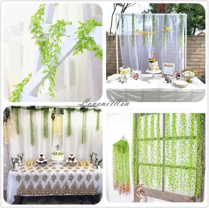 Feuilles de Saule et Vignes pour Décoration de la Maison