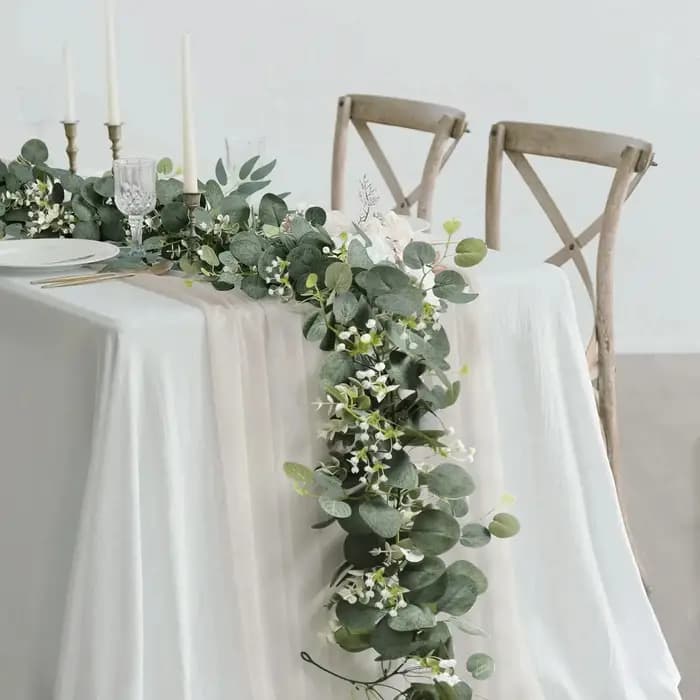 Guirlande de feuilles d'eucalyptus artificielles
