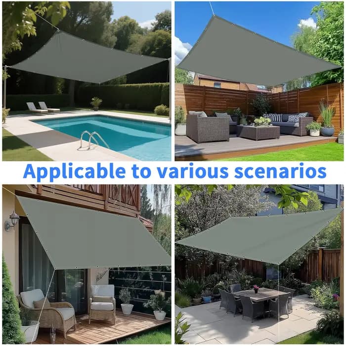 Auvent extérieur imperméable avec œillets, voile d'ombrage, abri solaire pour jardin, camping, randonnée, couverture pare-soleil, bâche de pergola, tente