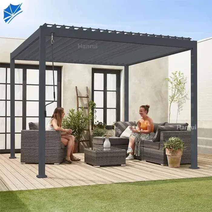 Pergola bioclimatique en aluminium sur mesure 6x4 pour extérieur