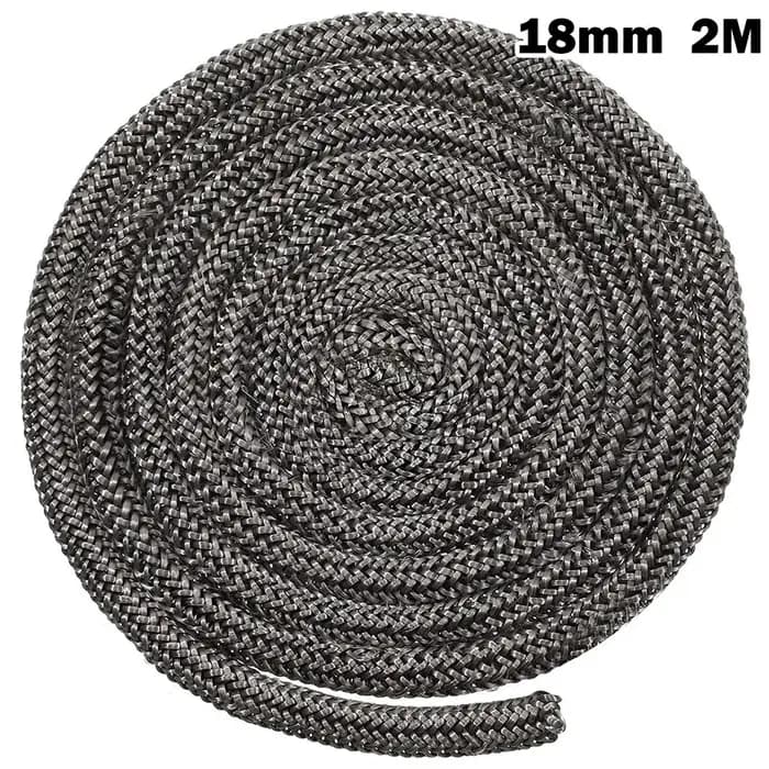Poêle à bois noir/corde à feu, 18/20mm, 2m de long, joint de porte de brûleur à bûches, corde d'étan