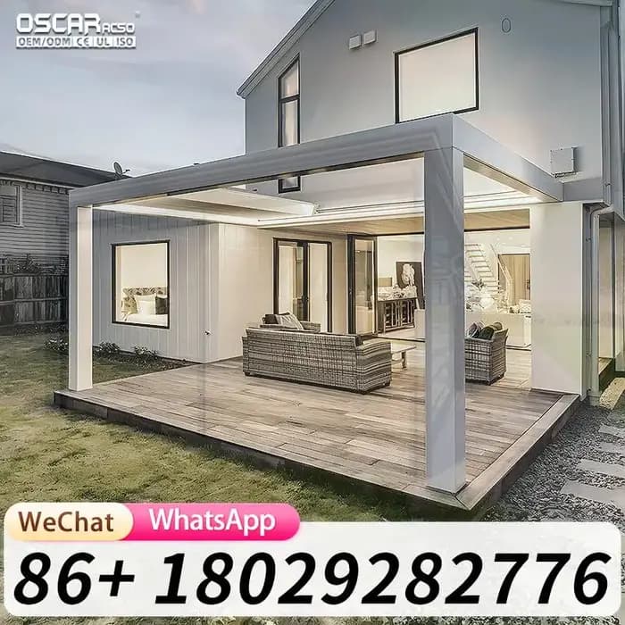 Pergola lamelle à persiennes en porte-à-faux automatisée en aluminium 20X14 pour pergola de système