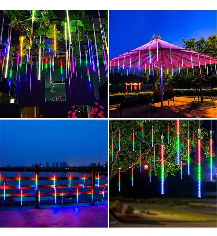 Guirlandes lumineuses LED en forme de pluie de météores, imperméables, pour jardin, décoration de Noël, fête, patio, 30/50 cm