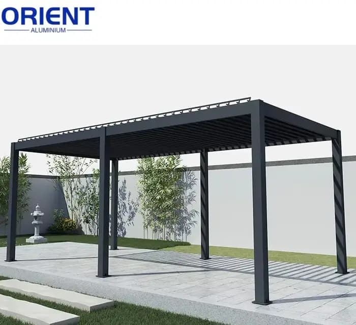 Pergola extérieure à lames orientables, en alliage d'aluminium 3x3m/3x4m/4x4m, auvent de pergola en aluminium, gazebo de patio imperméable, parasol de jardin moderne