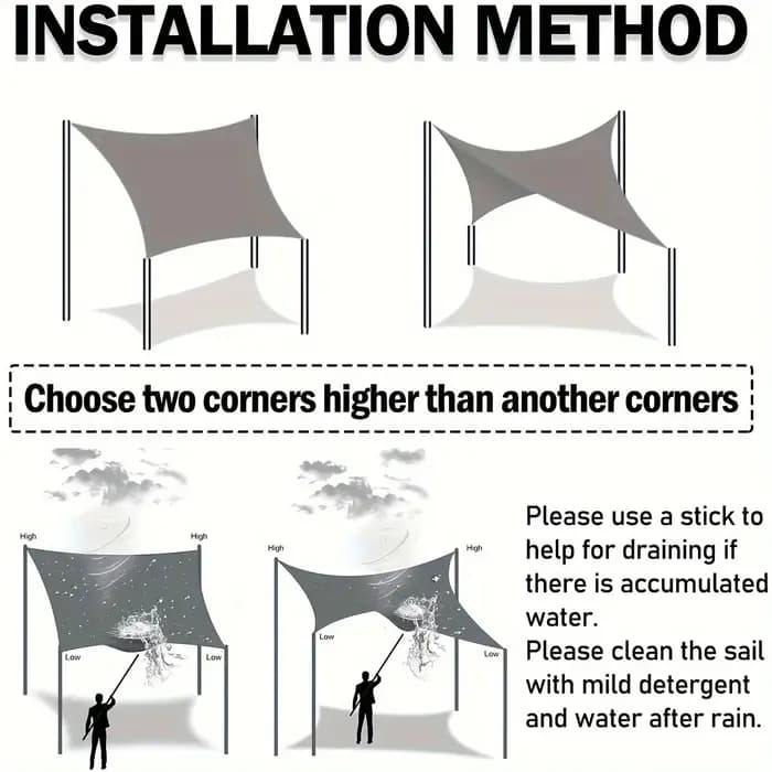 Auvent imperméable Voile d'ombrage pour jardin extérieur