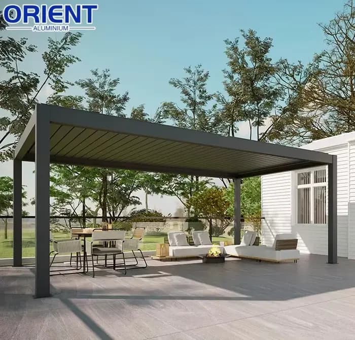 Pergola extérieure à lames orientables, en alliage d'aluminium 3x3m/3x4m/4x4m, auvent de pergola en aluminium, gazebo de patio imperméable, parasol de jardin moderne