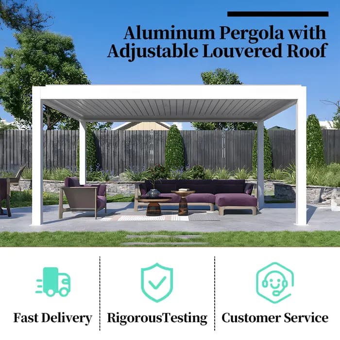 3X3 3X4 4X4 6X4m extérieur en aluminium pour jardin Patio balcon Pergola