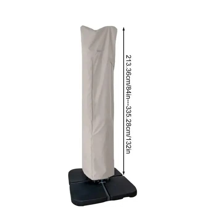 Housse de parasol cantilever imperméable avec fermeture éclair, durable, anti-UV, pour l'extérieur