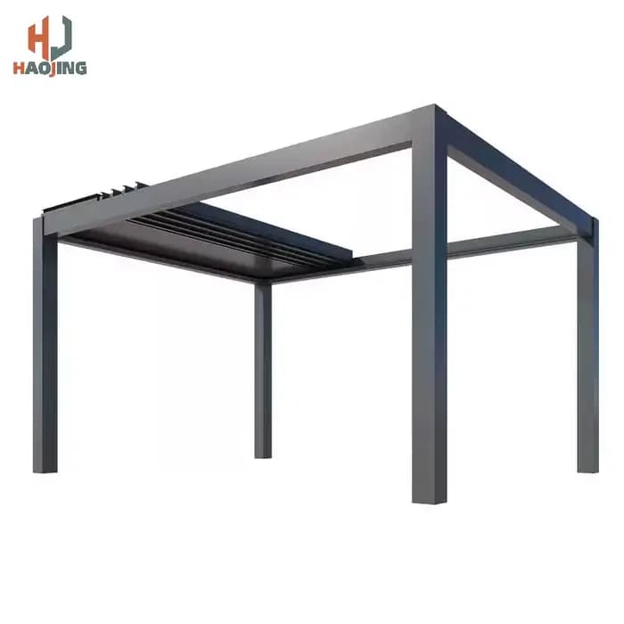 Pergola Bioclimatique Automatique en Aluminium Télescopique 4x3 pour Jardin Extérieur