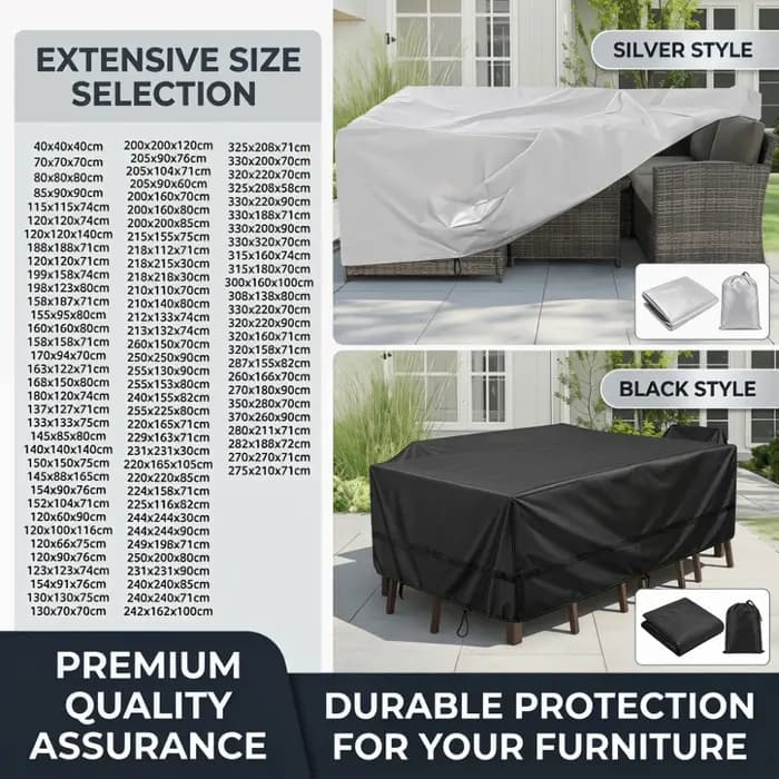 Housse de protection pour meubles de jardin – imperméable