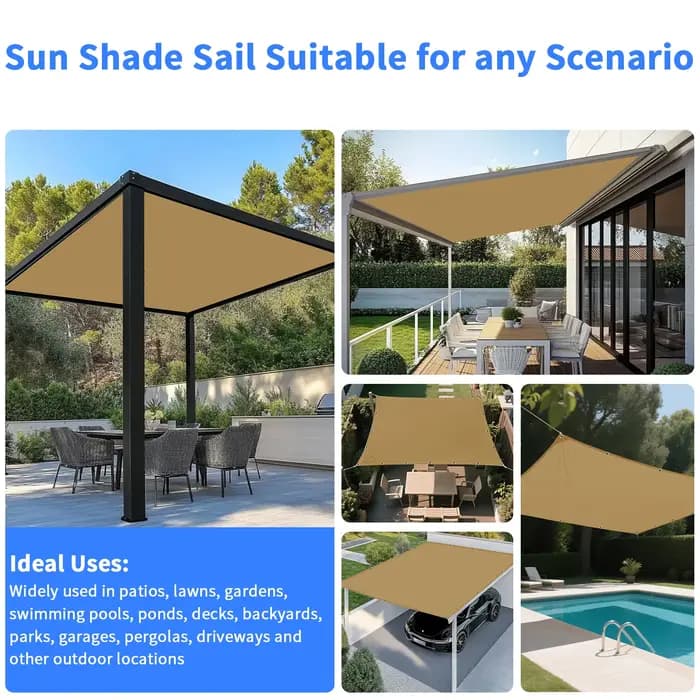 Toile d'ombrage avec œillets pour pergola, bâche en maille, écran solaire pour patio, jardin extérieur, terrasse, cour arrière
