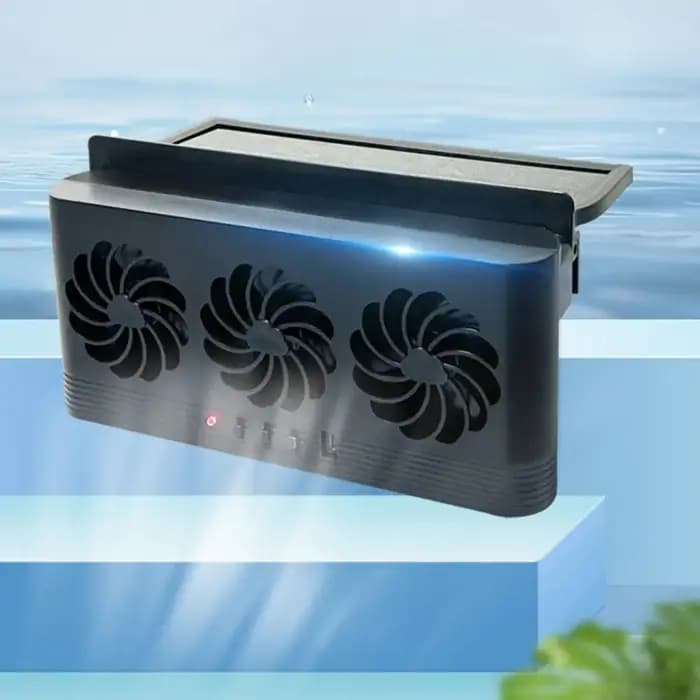 Mise à niveau du ventilateur à énergie solaire refroidisseur de voiture avant/arrière USB charge fenêtre radiateur
