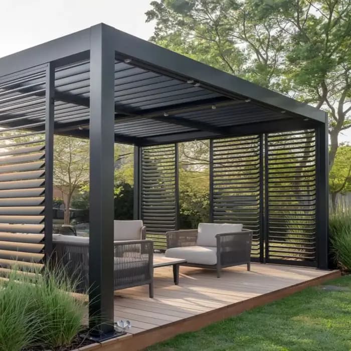 Pergola en aluminium moderne extérieure persienne toit Gazebo pare-soleil étanche pavillon pour jardin Patio