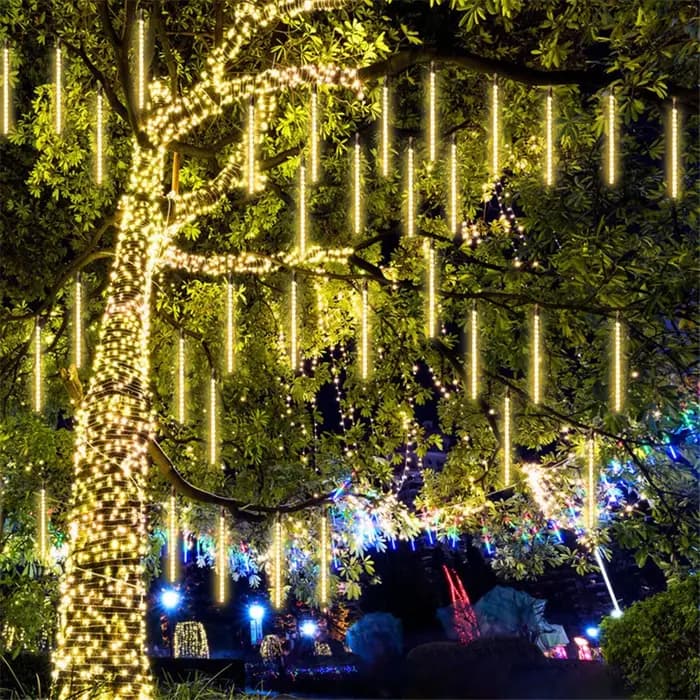 Guirlandes lumineuses LED en forme de pluie de météores, imperméables, pour jardin, décoration de Noël, fête, patio, 30/50 cm