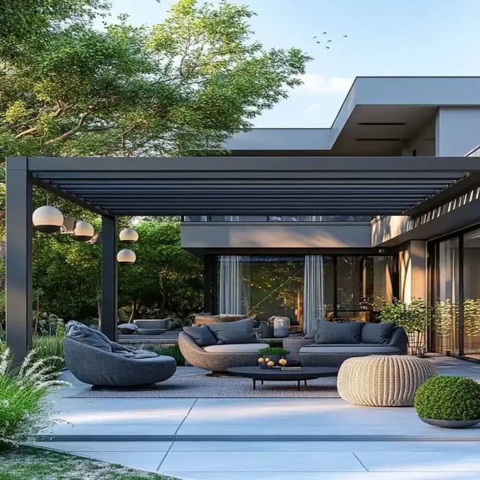 Pergola en aluminium moderne extérieure persienne toit Gazebo pare-soleil étanche pavillon pour jardin Patio