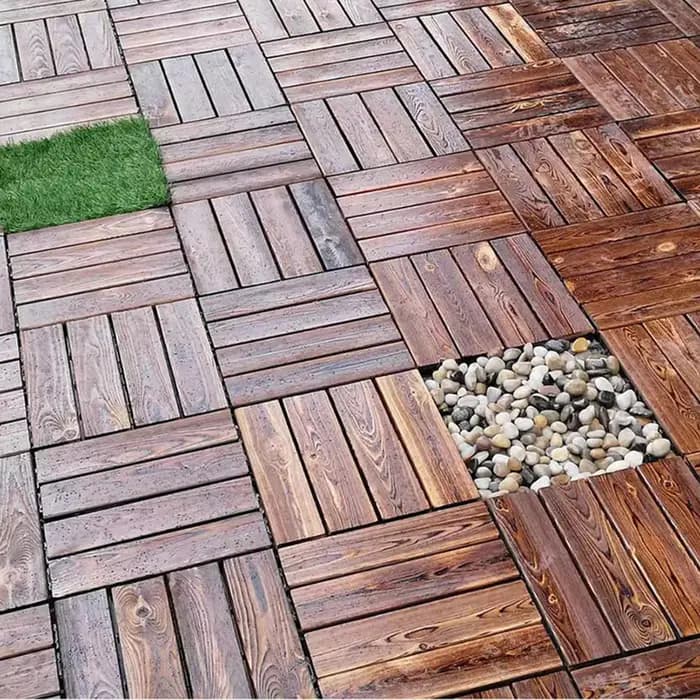 Carreaux de sol en bois pour terrasse extérieure