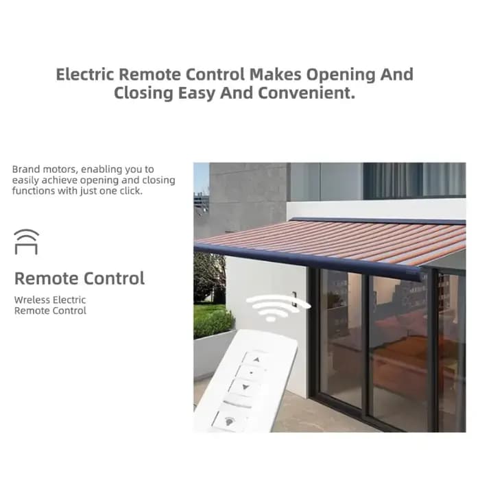 Auvent rétractable électrique étanche à cassette complète