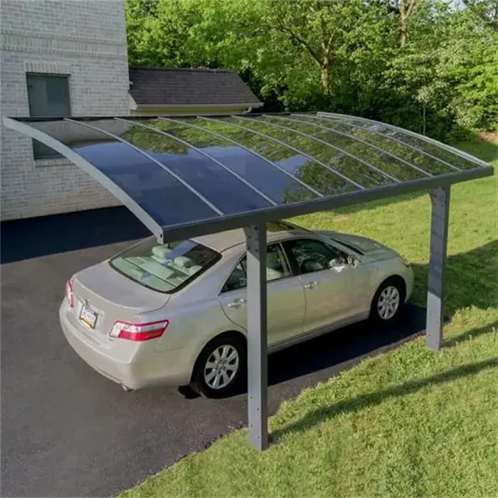 Abri de voiture en aluminium à isolation thermique avec toit en polycarbonate