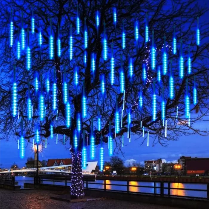 Guirlandes lumineuses LED en forme de pluie de météores, imperméables, pour jardin, décoration de Noël, fête, patio, 30/50 cm