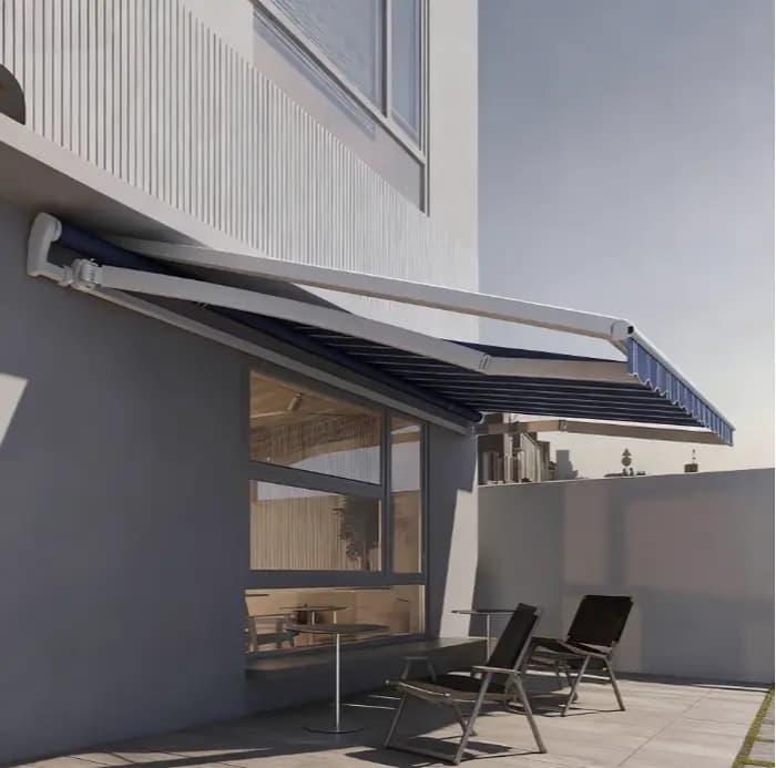 Auvent rétractable à main en alliage d'aluminium