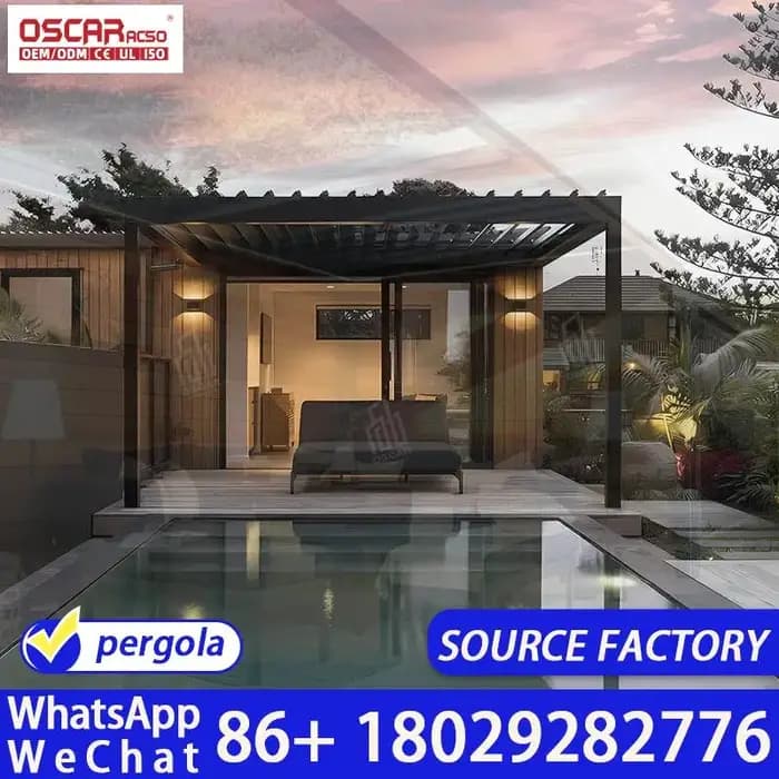 Pergola bioclimatique en aluminium, gazebo, pavillon de jardin, mobilier d'extérieur pour cour et balcon, pergolas imperméables