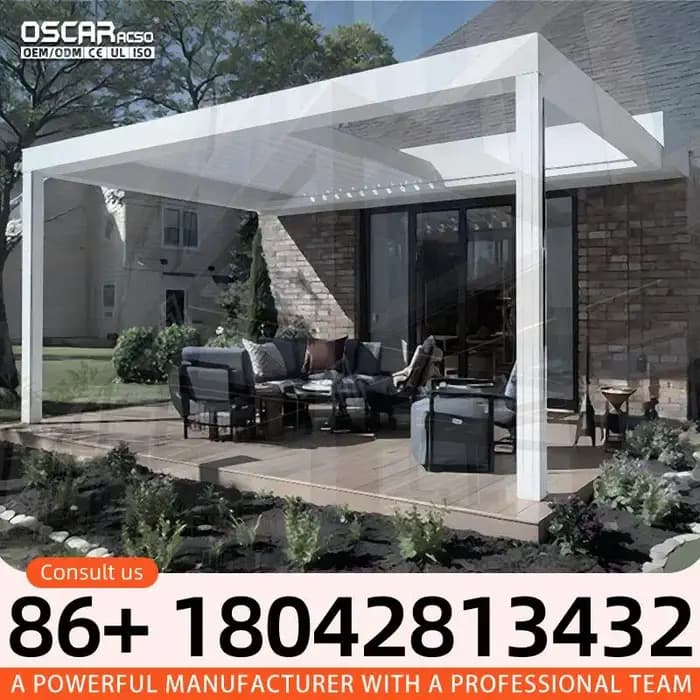 Pergola en aluminium à persiennes de couverture de Patio de jardin de luxe de 4m X 4m